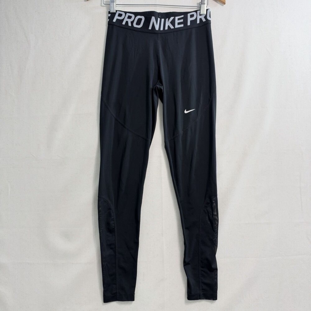 Nike Women's Pro Compression Training Tights Black/White Size Large Mesh